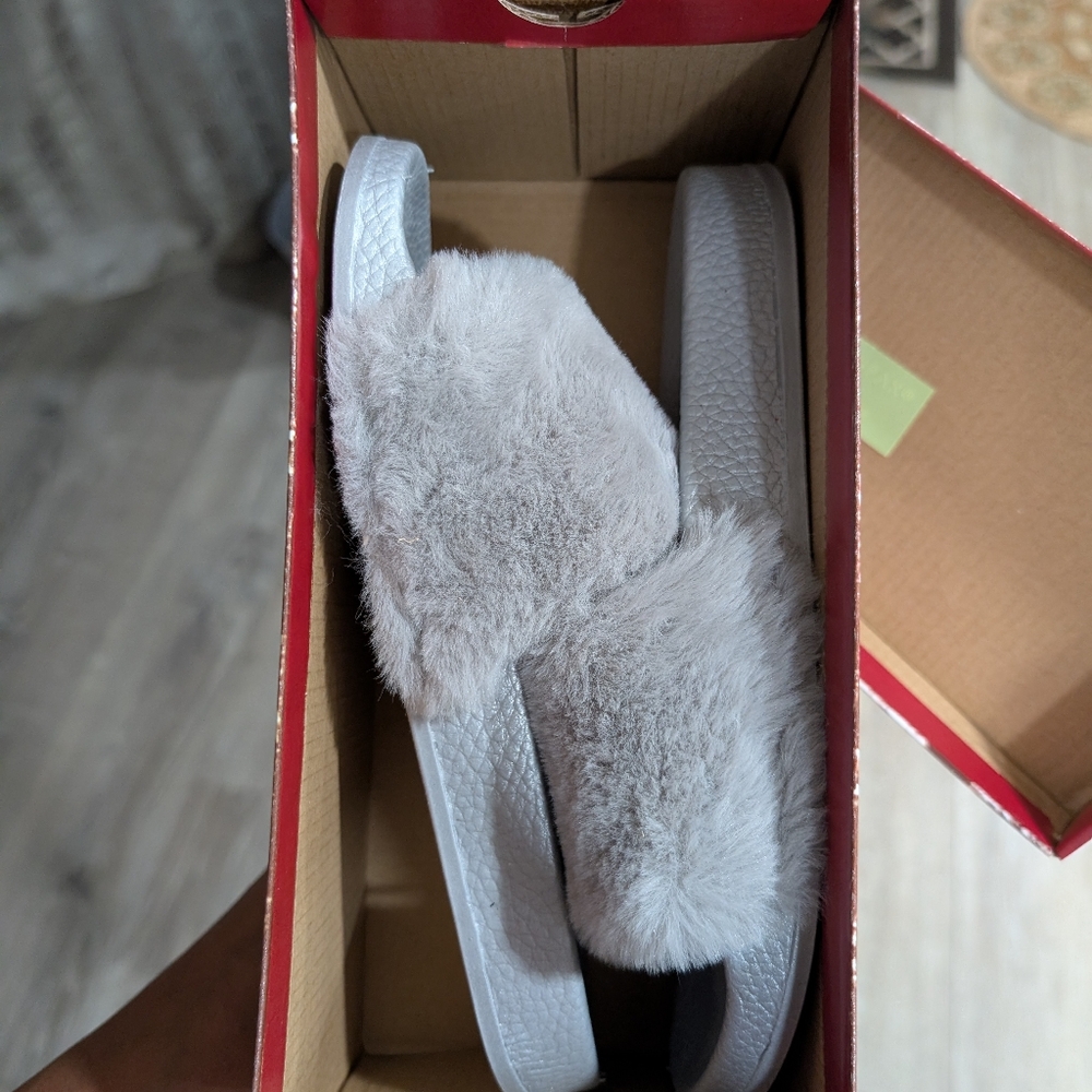 Brand New Union Bay Furry Gray Slippers
